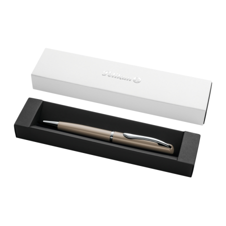 Stylo bille rétractable Pelikan Jazz Noble - Pointe de 1 mm - Mécanisme à rotation - Recharge bleue 337M - Coffret cadeau - Fini
