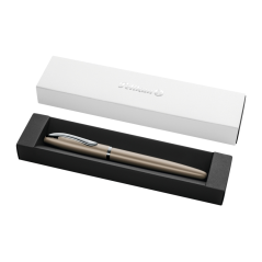 Stylo plume Pelikan Jazz Noble - Plume moyenne - Corps satiné avec détails chromés - Mécanisme à cartouche universel - Coffret c