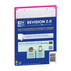 Lot de 30 fiches questions/réponses Oxford - Format A5 - Quadrillage 5x5 mm - Papier cartonné 250 g/m² - Numérisation du texte v