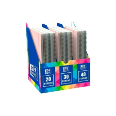 Présentoir Oxford Live and Go avec 20 chemises à spirale - 8 chemises avec 20 pochettes - 8 chemises avec 30 pochettes - 4 chemi