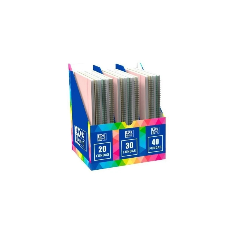 Présentoir Oxford Live and Go avec 20 chemises à spirale - 8 chemises avec 20 pochettes - 8 chemises avec 30 pochettes - 4 chemi