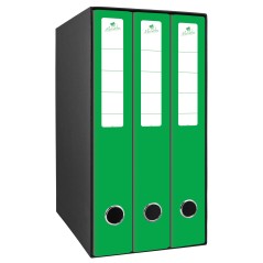 ✅ Mariola Box Module de 3 Classeurs avec Rado 2 Anneaux 40mm - Taille 35x26x17cm - Carton Ligné - Couleur Vert en stock