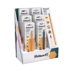 Coffret Pelikan avec 12 crayons Infinity - Corps en aluminium - Permet d'écrire jusqu'à 16 km sans tailler - Capuchon assorti -