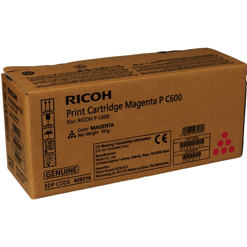 Ricoh PC600 Cartouche de toner magenta d'origine - 408316/P C600M