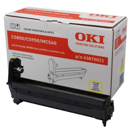 OKI C5850/C5950/MC560 Tambour d'Image Original Jaune - 43870021 (Tambour)