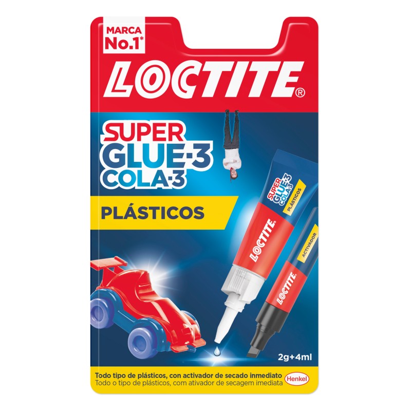 Loctite Superglue-3 Difficile Plastics Bl 4 ml + 2gr - Colle transparente et liquide - Formulé pour les plastiques difficiles