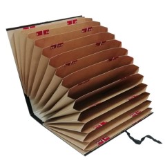 LOT de 2 Dossier Classeur Accordéon Dohe 20 Départements AZ et 1-31 - Format Quart - Carton Ligné - Fermeture avec Ruban en