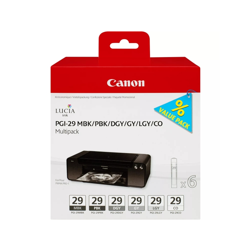 Canon PGI29 Lot de 6 cartouches d'encre d'origine - 4868B018