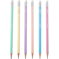 Coffret Stabilo Swano Pastel contenant 72 crayons graphite HB 2,2 mm avec gomme - Mine incassable - Forme hexagonale - Couleurs