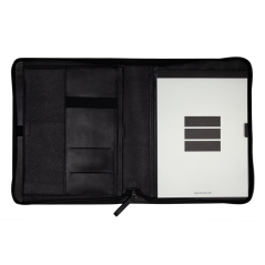 Porte-documents portable Finocam Andrea - Cuir de vachette - Fermeture éclair - Format A4 - 210 x 297 mm - Bloc-notes - Papier 7