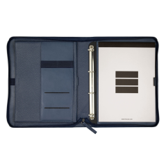 Porte-documents portable Finocam Andrea - Anneaux 4 x 16 mm - Cuir de vachette - Fermeture éclair - Format A4 (210 x 297 mm) - B