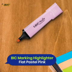 LOT de 12 Marqueur plat fluorescent Bic Marking Marking - Pointe biseautée - Tracé entre 1,20 et 4,60 mm - Encre à base d'eau -