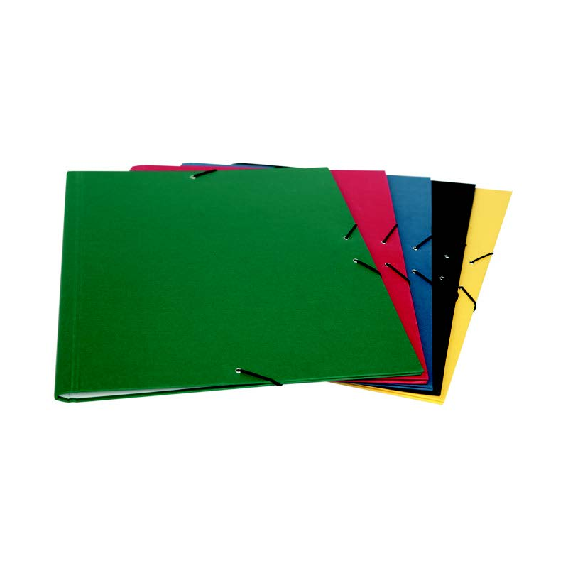 Chemise Mariola A3, carton recouvert de Geltex - Format A3 - Dimensions 37 x 50 cm - Fermeture élastique - Noir