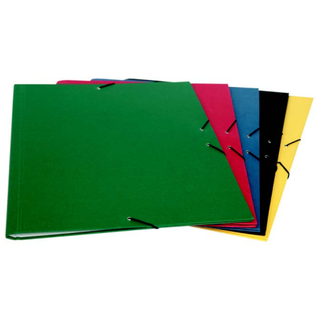 Chemise Mariola A3, carton recouvert de Geltex - Format A3 - Dimensions 37 x 50 cm - Fermeture élastique - Noir