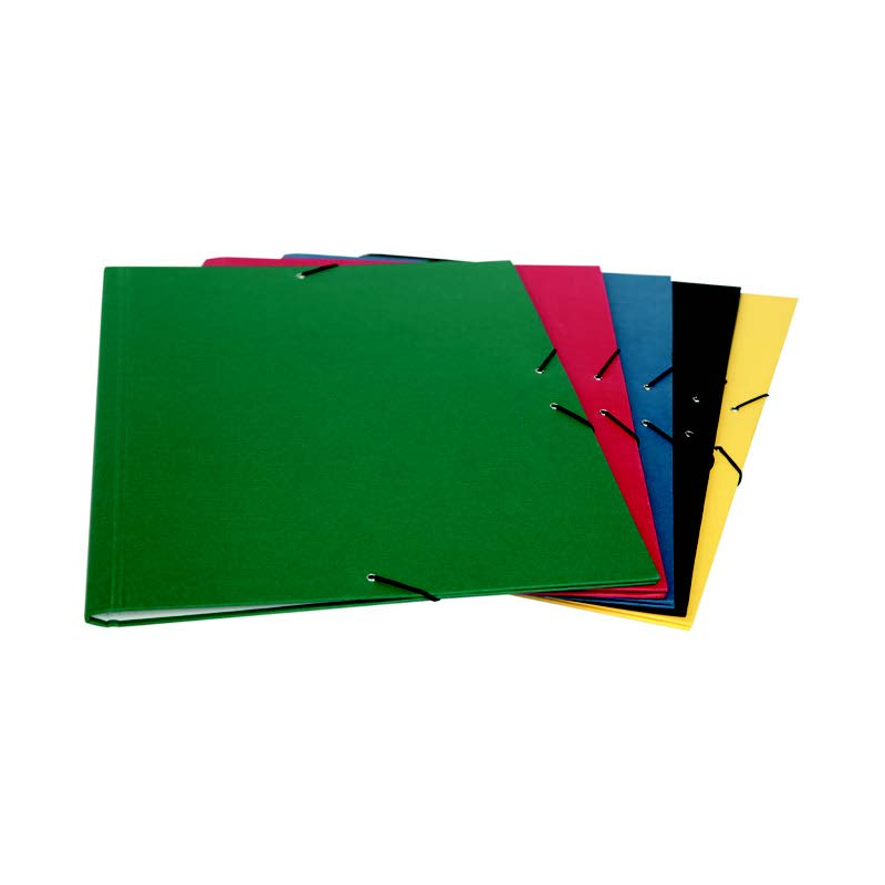 Chemise cartonnée Mariola A3 avec doublure et rabats Geltex - Format A3 - Dimensions 37 x 50 cm - Fermeture élastique - Noire