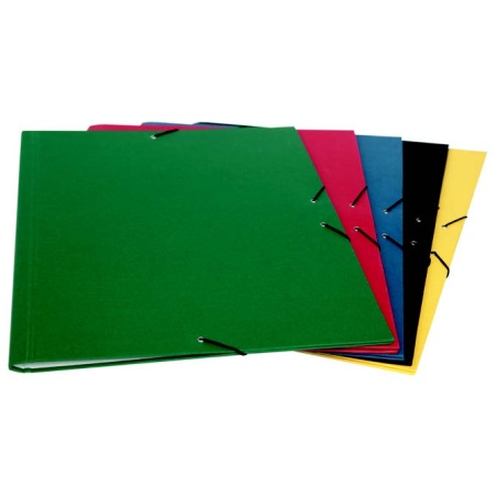 Chemise cartonnée Mariola A3 avec doublure et rabats Geltex - Format A3 - Dimensions 37 x 50 cm - Fermeture élastique - Noire