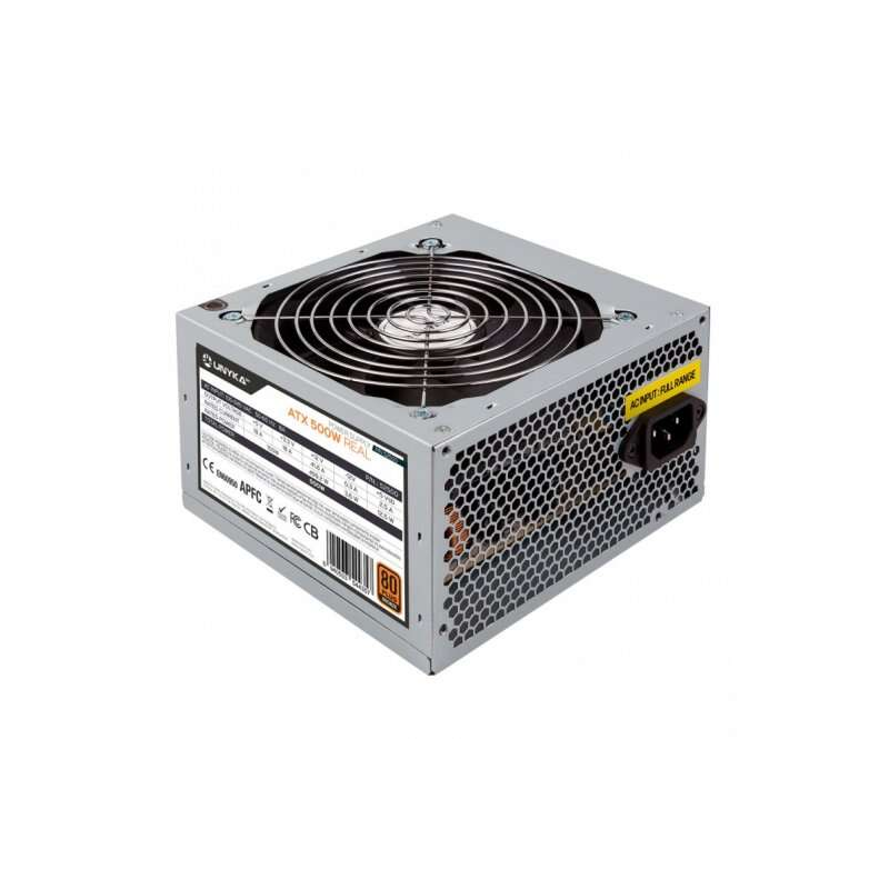Unykach ATX 500W 80 Plus Alimentation Bronze 500W ATX 2.3 - PFC Actif - Ventilateur 120mm
