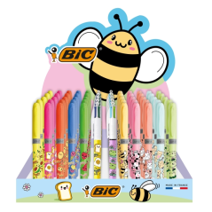 Pack Bic Kawaii de 144 unités + Présentoir d'une capacité de 60 unités - Comprend 120 marqueurs surligneurs fluorescents de coul