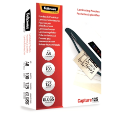 Fellowes Lot de 100 pochettes de plastification 125 microns – Format A6 – Utilisez des flèches indicatrices – Finition brillante