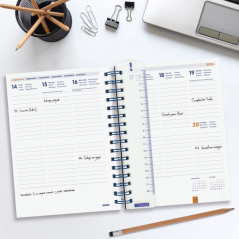 Agenda scolaire Finocam Institut 26/27 - Vue hebdomadaire verticale - Format A4 - 155 x 215 mm - Couverture en polypropylène - P