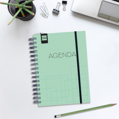 Agenda scolaire Finocam Institut 26/27 - Vue hebdomadaire verticale - 4e format - 155 x 215 mm - Couverture en polypropylène - P
