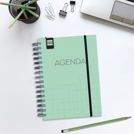 Agenda scolaire Finocam Institut 26/27 en catalan - Vue hebdomadaire verticale - 4e format - 155 x 215 mm - Couverture en polypr