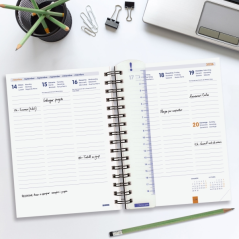 Agenda scolaire Finocam Institut 26/27 en catalan - Vue hebdomadaire verticale - 4e format - 155 x 215 mm - Couverture en polypr