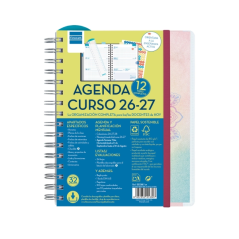Agenda scolaire Finocam Magistral 26/27 - Vue hebdomadaire horizontale - 4e format - 155 x 212 mm - Couverture en polypropylène