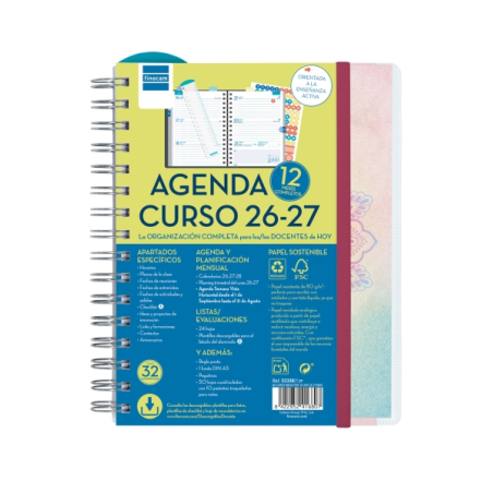 Agenda scolaire Finocam Magistral 26/27 - Vue hebdomadaire horizontale - 4e format - 155 x 212 mm - Couverture en polypropylène