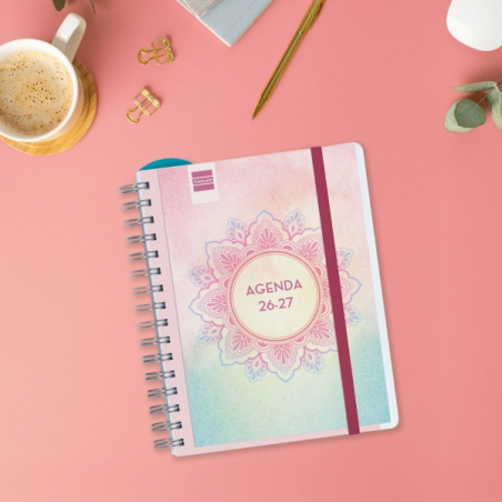 Agenda scolaire Finocam Magistral 26/27 en catalan - Vue hebdomadaire horizontale - Format A4 - 155 x 212 mm - Couverture en pol