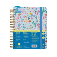 Agenda scolaire Finocam Magistral Design 26/27 - Vue hebdomadaire horizontale - 4e format - 155 x 212 mm - Couverture cartonnée
