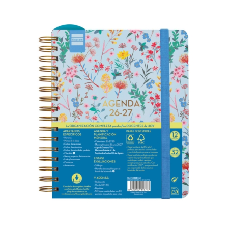 Agenda scolaire Finocam Magistral Design 26/27 - Vue hebdomadaire horizontale - 4e format - 155 x 212 mm - Couverture cartonnée
