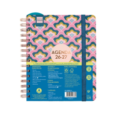 Agenda scolaire Finocam Magistral Design 26/27 - Vue hebdomadaire horizontale - 4e format - 155 x 212 mm - Couverture cartonnée