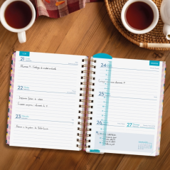 Agenda scolaire Finocam Magistral Design 26/27 - Vue hebdomadaire horizontale - 4e format - 155 x 212 mm - Couverture cartonnée