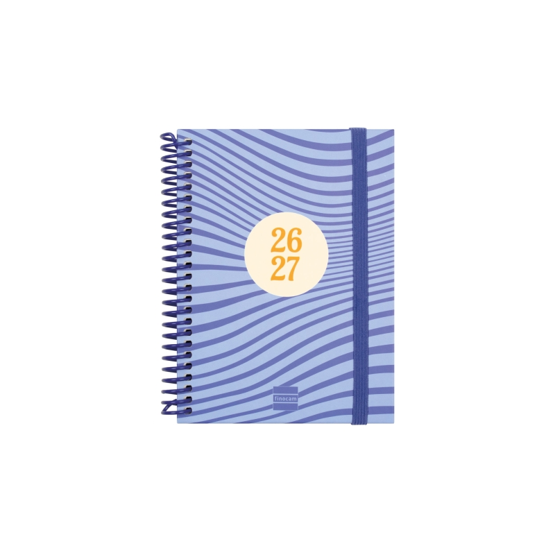Agenda scolaire Finocam Diva 26/27 - Vue hebdomadaire horizontale - Format 8º - 120 x 164 mm - Couverture cartonnée lignée - Pap