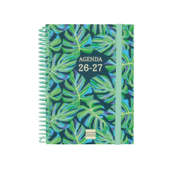 Agenda scolaire Finocam Diva 26/27 en catalan - Vue hebdomadaire horizontale - Format 8º - 120 x 164 mm - Couverture cartonnée l