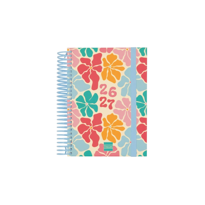 Agenda scolaire Finocam Diva 26/27 - 1 jour par page - Format 8º - 120 x 164 mm - Couverture cartonnée lignée - Papier 80 g/m² -