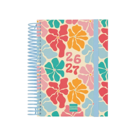 Agenda scolaire Finocam Diva 26/27 - 1 jour par page - Format 8º - 120 x 164 mm - Couverture cartonnée lignée - Papier 80 g/m² -