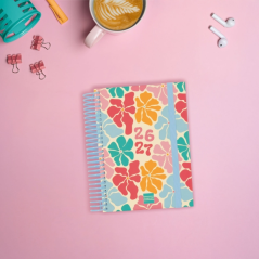 Agenda scolaire Finocam Diva 26/27 - 1 jour par page - Format 8º - 120 x 164 mm - Couverture cartonnée lignée - Papier 80 g/m² -