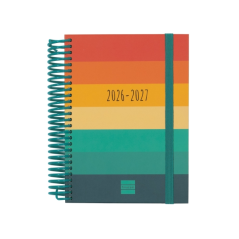 Agenda scolaire Finocam Diva 26/27 - 1 jour par page - Format 8º - 120 x 164 mm - Couverture cartonnée lignée - Papier 80 g/m² -