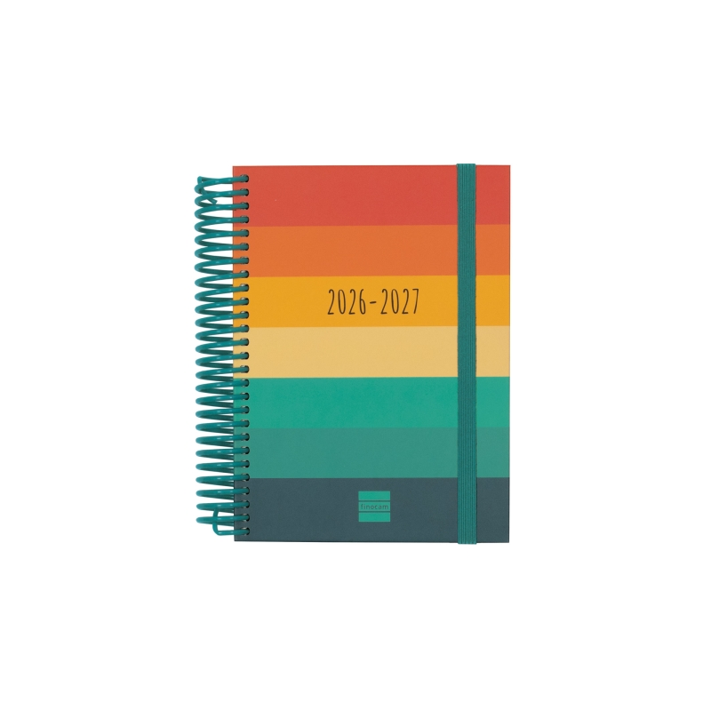 Agenda scolaire Finocam Diva 26/27 - 1 jour par page - Format 8º - 120 x 164 mm - Couverture cartonnée lignée - Papier 80 g/m² -