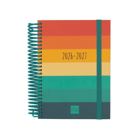 Agenda scolaire Finocam Diva 26/27 - 1 jour par page - Format 8º - 120 x 164 mm - Couverture cartonnée lignée - Papier 80 g/m² -