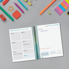 Agenda scolaire Finocam Diva 26/27 - 1 jour par page - Format 8º - 120 x 164 mm - Couverture cartonnée lignée - Papier 80 g/m² -