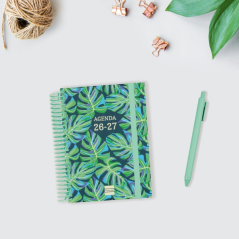 Agenda scolaire Finocam Diva 26/27 - 1 jour par page - Format 8º - 120 x 164 mm - Couverture cartonnée lignée - Papier 80 g/m² -