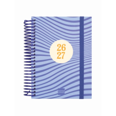Agenda scolaire Finocam Diva 26/27 - 1 jour par page - Format 8º - 120 x 164 mm - Couverture cartonnée lignée - Papier 80 g/m² -