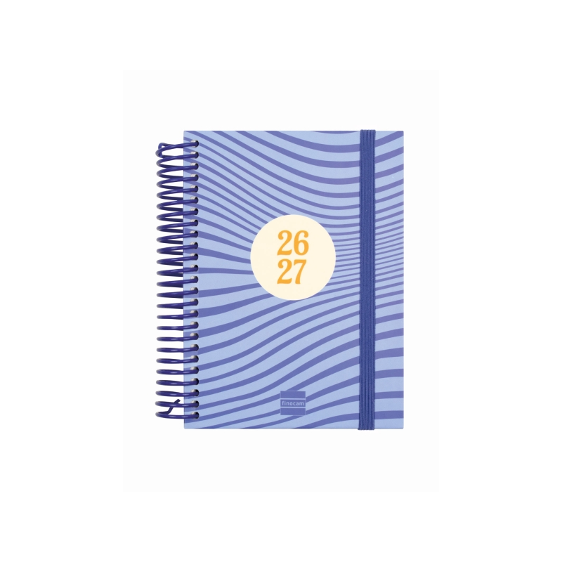 Agenda scolaire Finocam Diva 26/27 - 1 jour par page - Format 8º - 120 x 164 mm - Couverture cartonnée lignée - Papier 80 g/m² -