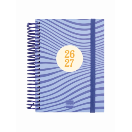 Agenda scolaire Finocam Diva 26/27 - 1 jour par page - Format 8º - 120 x 164 mm - Couverture cartonnée lignée - Papier 80 g/m² -