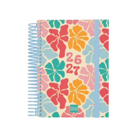Agenda scolaire Finocam Diva 26/27 en catalan - 1 jour par page - Format 8º - 120 x 164 mm - Couverture cartonnée lignée - Papie