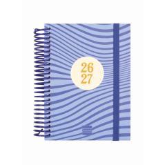 Agenda scolaire Finocam Diva 26/27 en catalan - 1 jour par page - Format 8º - 120 x 164 mm - Couverture cartonnée lignée - Papie