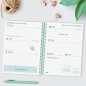 Agenda scolaire Finocam Diva 26/27 - Vue hebdomadaire horizontale - 4e format - 155 x 212 mm - Couverture cartonnée lignée - Pap